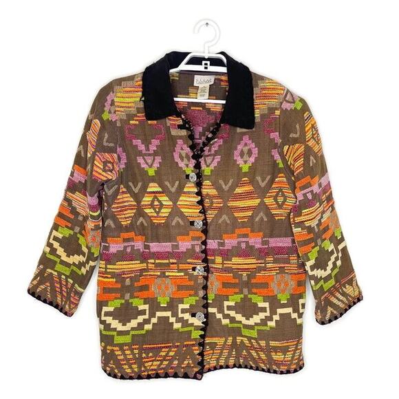 CEDAR CANYON‎ Women's Colorful Blanket Tapestry Aztec Oversized Sz S - Picture 1 of 5